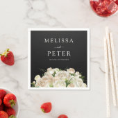 Serviette En Papier Floral noir Mariage (En situation)