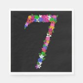 Serviette En Papier Floral Number Seven Botanical Flower Design (Devant)