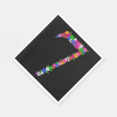 Serviette En Papier Floral Number Seven Botanical Flower Design (Coin)