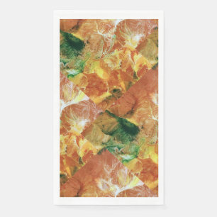 Serviette En Papier Floral orange et vert