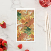 Serviette En Papier Floral orange et vert (En situation)