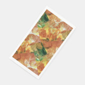 Serviette En Papier Floral orange et vert (Coin)