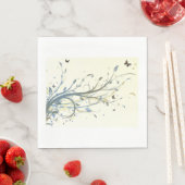 Serviette En Papier Floral papillon (En situation)