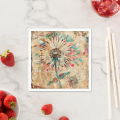 Serviette En Papier Floral Party Napkin (En situation)