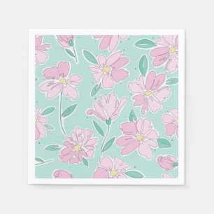 Serviette En Papier Floral pastel doux
