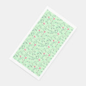 Serviette En Papier Floral pattern.05.FR.pink et Lgreen LGreen BG (Coin)