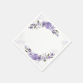 Serviette En Papier Floral pourpre (Coin)