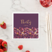 Serviette En Papier Floral pourpre- (En situation)