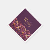 Serviette En Papier Floral pourpre- (Coin)