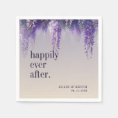 Serviette En Papier Floral pourpre dégradant Heureusement Jamais Après (Devant)