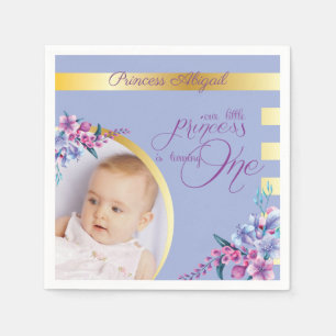Serviette En Papier Floral Princess Photo Anniversaire