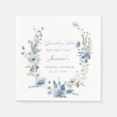 Serviette En Papier Floral Quelque chose de bleu avant de faire Fête d (Devant)