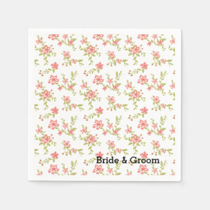 Serviette En Papier Floral rose