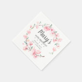 Serviette En Papier Floral rose 90e anniversaire Merci (Coin)