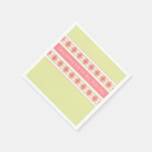 Serviette En Papier Floral Rose Avec Vert Clair (Coin)