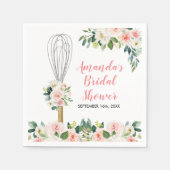 Serviette En Papier Floral rose Bientôt être fouetté Fête des mariées (Devant)