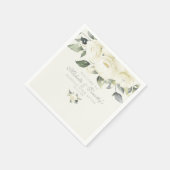Serviette En Papier Floral Rose blanche (Coin)