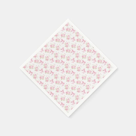 Serviette En Papier Floral rose Bow Love Shack Baby shower (Coin)