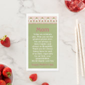 Serviette En Papier Floral Rose Et Vert Clair (En situation)