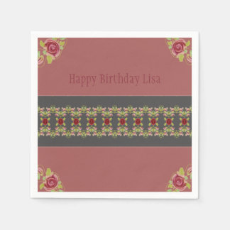 Serviette En Papier Floral rose rose rose rose