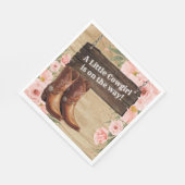Serviette En Papier Floral Rustic Boots Baby shower (Coin)