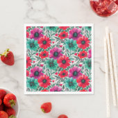 Serviette En Papier Floral rustique mode rétro motif (En situation)