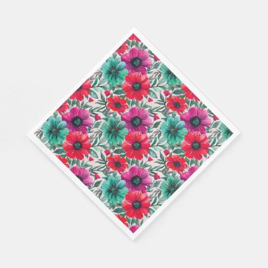 Serviette En Papier Floral rustique mode rétro motif (Coin)