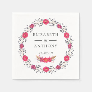 Serviette En Papier Floral Safari Mariage