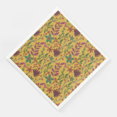 Serviette En Papier Floral sans couture motif fleurs jaunes et feuille (Coin)