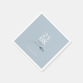 Serviette En Papier Floral Sparkles Mariage Date Dusty Blue ID889 (Coin)