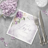 Serviette En Papier Floral Sparkles Mariage Mauve ID889