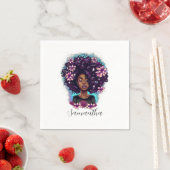 Serviette En Papier Floral Sparkling Afro Femme (En situation)