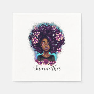 Serviette En Papier Floral Sparkling Afro Femme