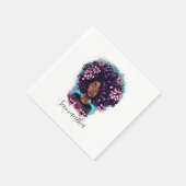 Serviette En Papier Floral Sparkling Afro Femme (Coin)