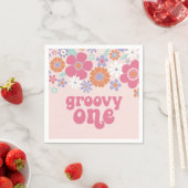 Serviette En Papier Floral Super rétro rose (En situation)