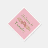 Serviette En Papier Floral sur arrière - plan rose (Coin)