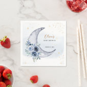 Serviette En Papier Floral Sur Le Baby shower Lune (En situation)