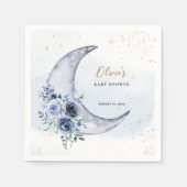 Serviette En Papier Floral Sur Le Baby shower Lune (Devant)