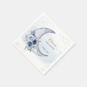 Serviette En Papier Floral Sur Le Baby shower Lune (Coin)
