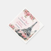 Serviette En Papier Floral Tour Eiffel Paris 1er anniversaire (Coin)