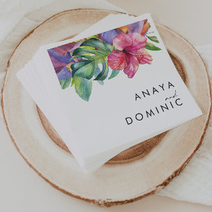 Serviette En Papier Floral tropical coloré   Napkins Mariage