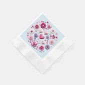 Serviette En Papier Floral Valentine's Day Heart (Coin)