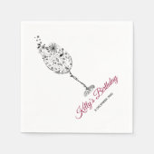 Serviette En Papier floral, vin, whimsical, Papier à cocktail serviett (Devant)