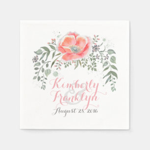 Serviette En Papier Floral Vintage Boho Mariage