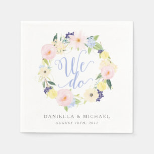 Serviette En Papier Floral Vintage Printemps mariage personnalisé