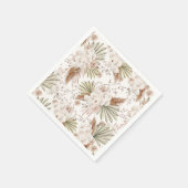 Serviette En Papier Florales et plumes bohèmes (Coin)