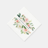 Serviette En Papier Florales rose pâle Mariage botanique moderne (Coin)
