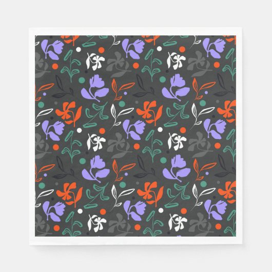 Serviette En Papier Flore au crépuscule (Devant)