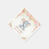 Serviette En Papier Flore bébé éléphant Anniversaire Papier rose Napki (Coin)
