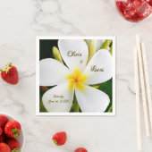 Serviette En Papier Flore blanche tropicale - Nouveaux débuts - Mariag (En situation)
